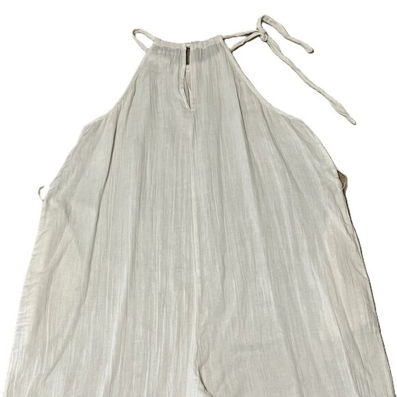 Pact 100% organic cotton coastal gauzy wide leg jumpsuit with belt - Picture 7 of 15